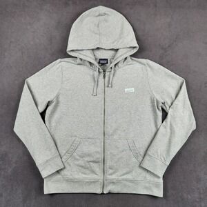 Patagonia Pastel P-6 Label Ahnya Full Zip Hoodie Womens Large Gray 39561